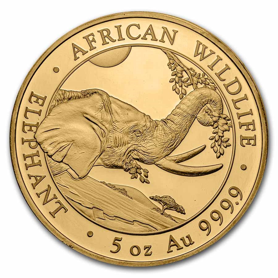 2023 Somalia 5 oz Proof Gold African Elephant