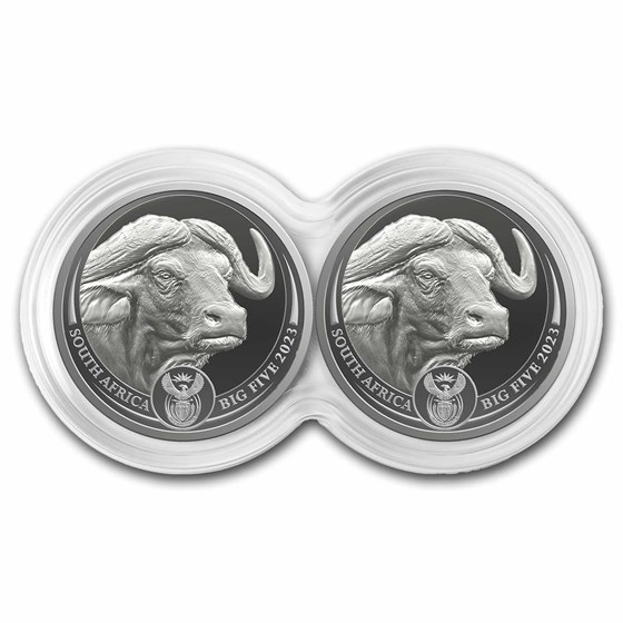 2023 South Africa 2-Coin Silver Big Five Buffalo Proof Set 2023 South Africa 2-Coin Silver Big Five Buffalo Proof Set