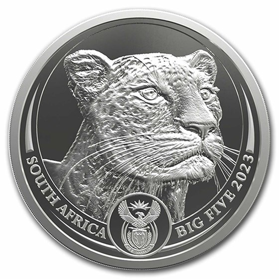 2023 South Africa 5 oz Silver Big Five Leopard BU 2023 South Africa 5 oz Silver Big Five Leopard BU