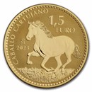 2023 Spain 1 oz Gold Reverse Proof Stallion Doubloon (No COA)