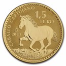 2023 Spain 1 oz Gold Reverse Proof Stallion Doubloon