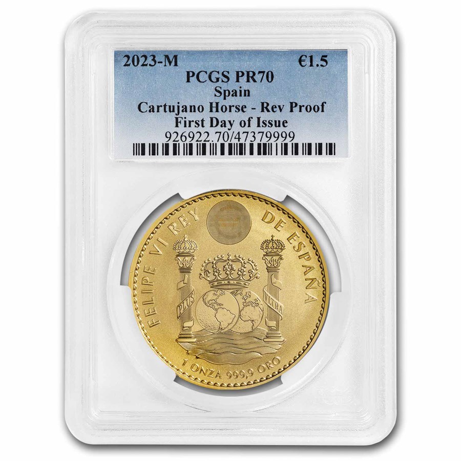 2023 Spain 1 oz Gold Stallion PR-70 PCGS (First Day of Issue)