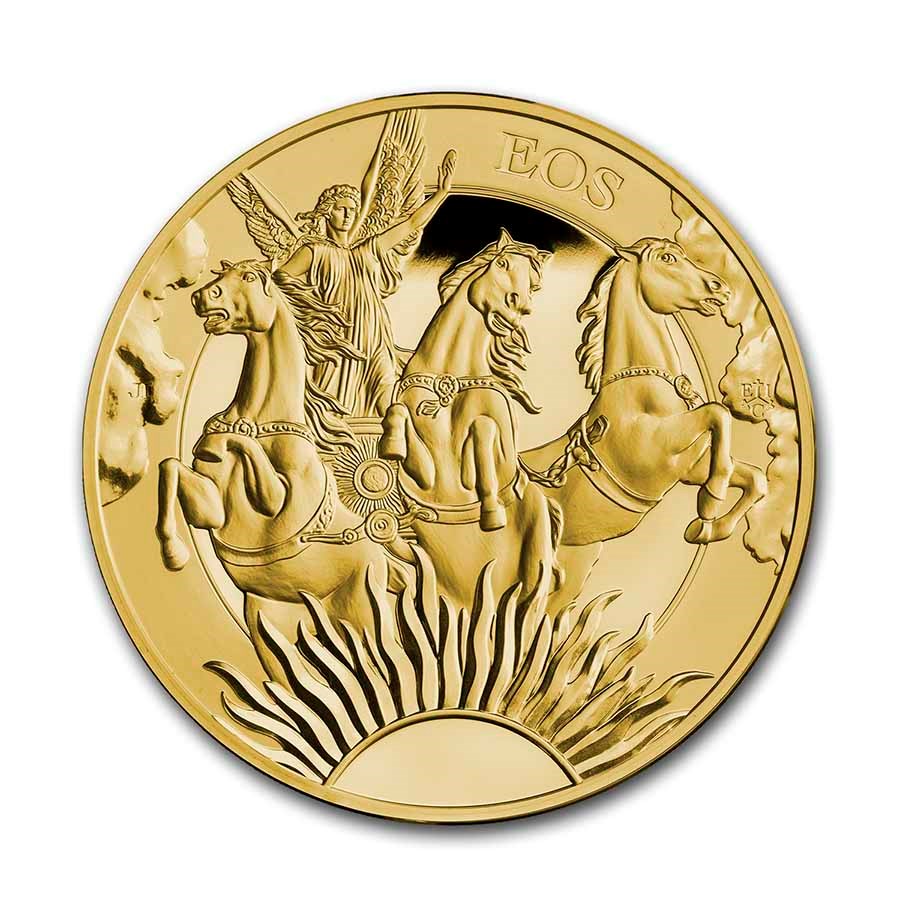 2023 St. Helena 1 oz Gold Goddesses: Eos and the Horses Proof