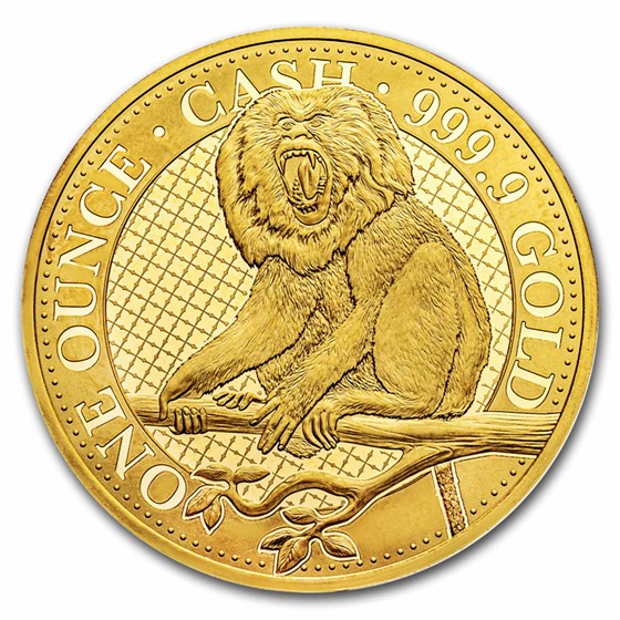 2023 St. Helena 1 oz Gold India Wildlife Macaque (w/Box & COA) 2023 St. Helena 1 oz Gold India Wildlife Macaque (w/Box & COA)