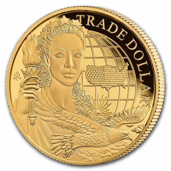 2023 St. Helena 1 oz Gold Modern US Trade Dollar Proof