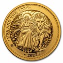 2023 St. Helena 1 oz Gold Una & the Lion Proof (w/ Box)