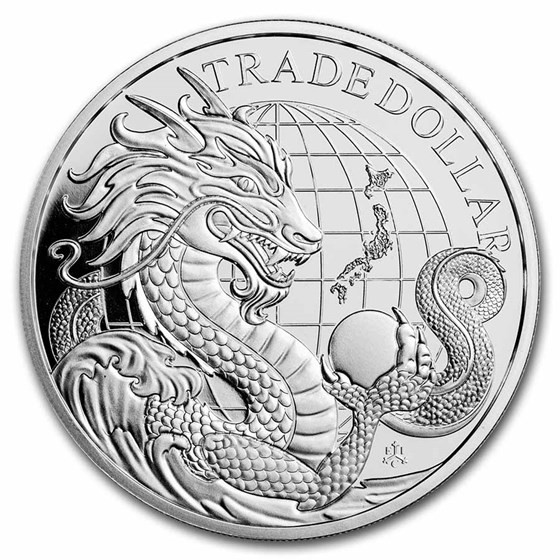 2023 St. Helena 1 oz Silver Modern Japanese Trade Dollar Proof