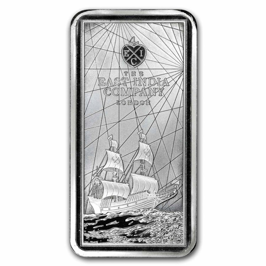 2023 St. Helena 10 oz Silver East India Co Ship Rectangular Coin