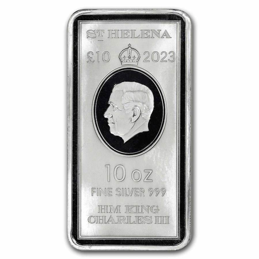 2023 St. Helena 10 oz Silver East India Co Ship Rectangular Coin
