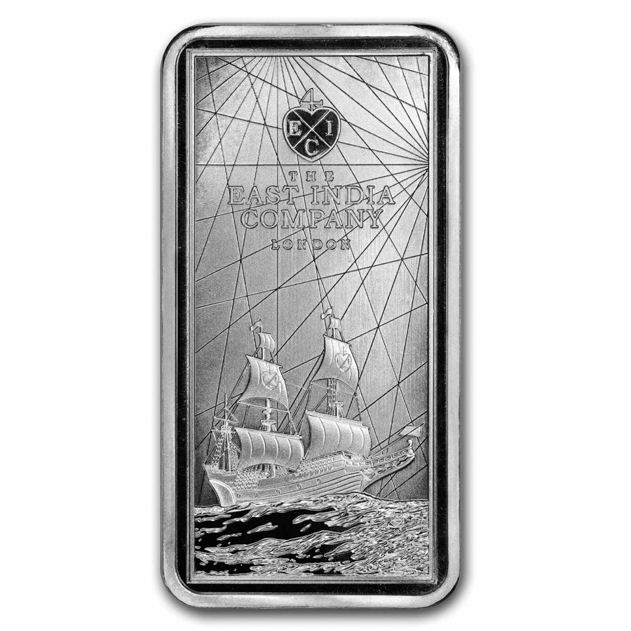 2023 St. Helena 250 gram Silver £10 East India Co Ship Coin Bar