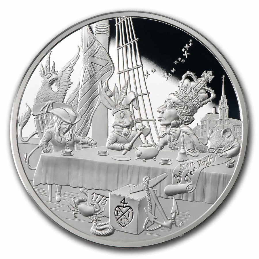 2023 St. Helena 5 oz Silver Alice's Tea Party Proof