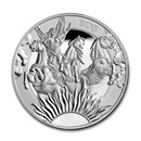 2023 St. Helena 5 oz Silver Goddesses: Eos and the Horses Proof