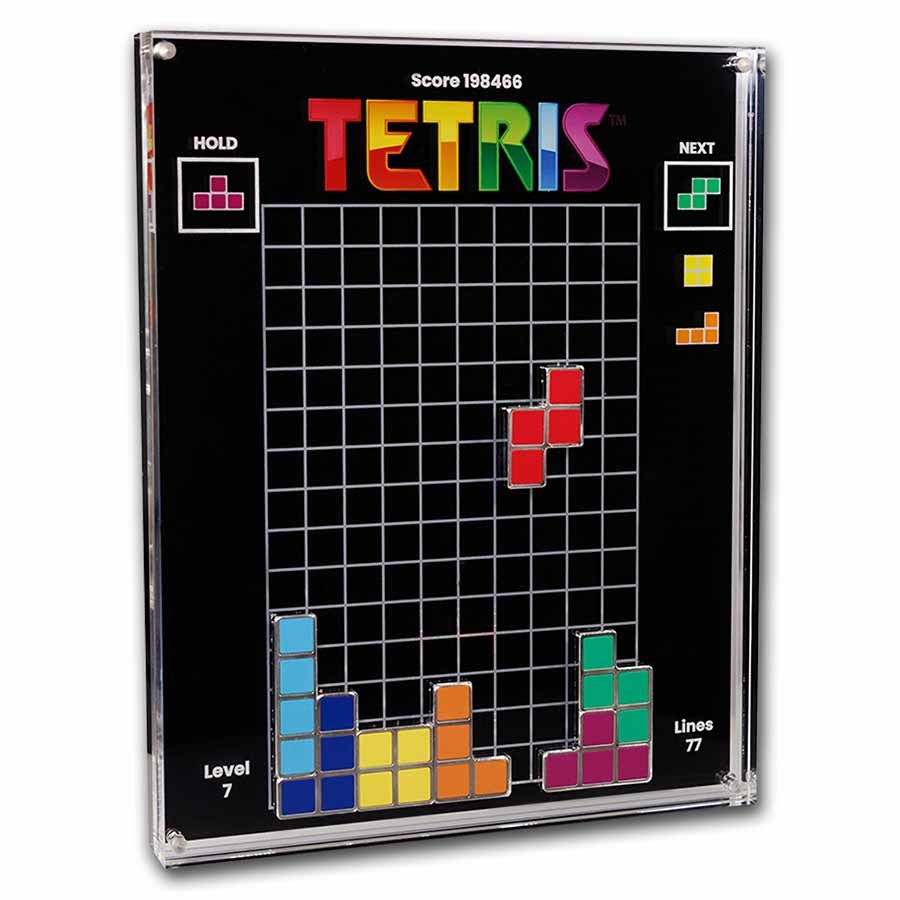 2023 Tetris™ Niue 1 oz Silver $2 7-Coin Tetrimino Shapes Set