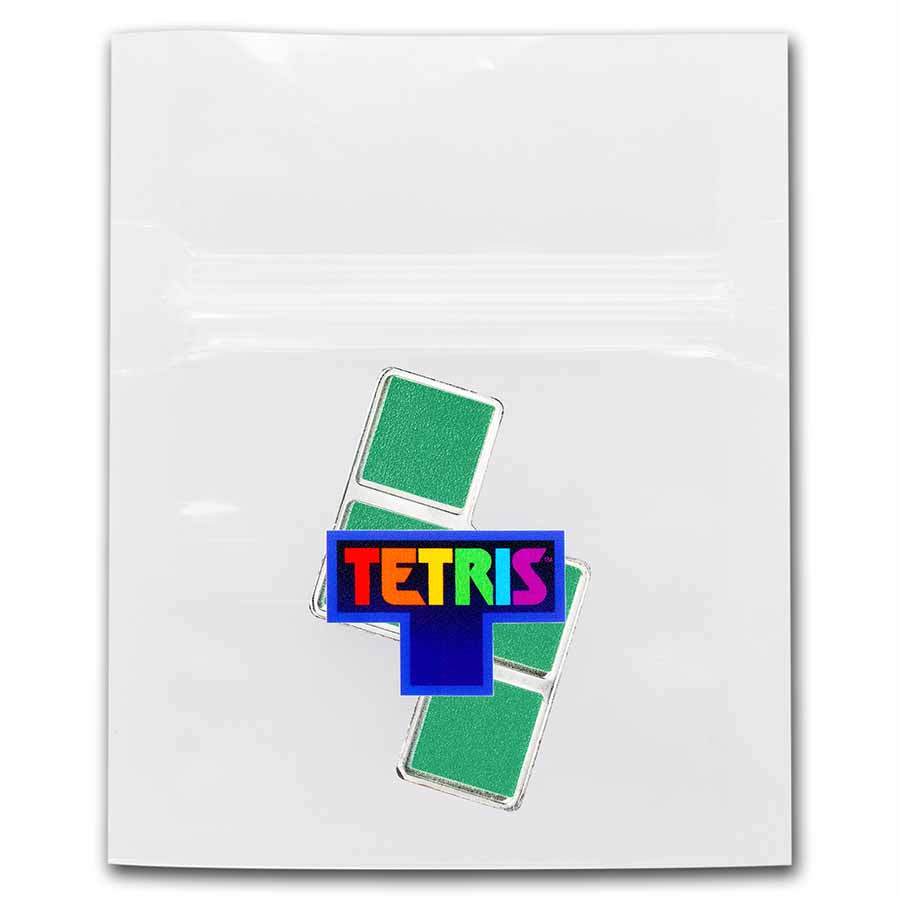2023 テトリス銀貨　 1オンス　S型 2023 Tetris™ Niue 1 oz Silver $2 I-Tetrimino Block (Cyan) | eBay