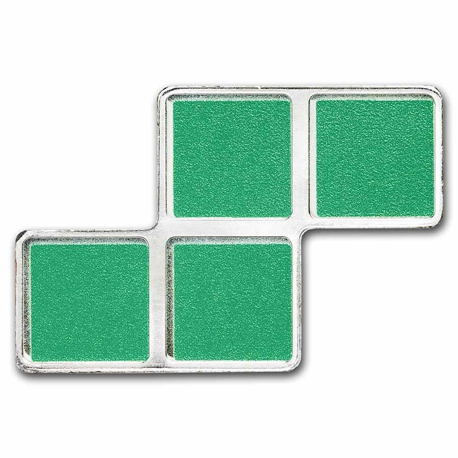 2023 Tetris™ Niue 1 oz Silver $2 S-Tetrimino Block (Green)