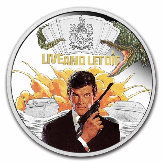 2023 TUV 1 oz Silver Colorized 007 James Bond Live & Let Die PF 2023 TUV 1 oz Silver Colorized 007 James Bond Live & Let Die PF