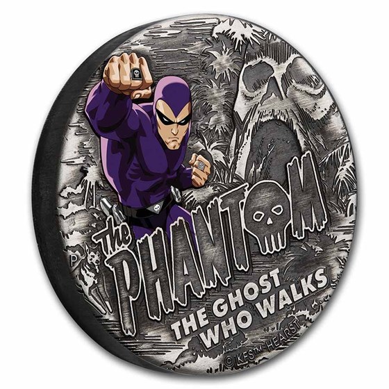 2023 TUV 2 oz Silver The Phantom Colorized Antiqued BU (Box/COA) 2023 TUV 2 oz Silver The Phantom Colorized Antiqued BU (Box/COA)