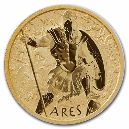 Buy 2023 Tuvalu 1 oz Gold Gods of Olympus BU (Ares, w/ COA) | APMEX