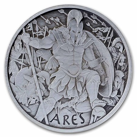 2023年 戦争の神　アレス銀貨　オリンポスの神々シリーズ Buy 2023 Tuvalu 1 oz Silver Antiqued Gods of Olympus (Ares) | APMEX