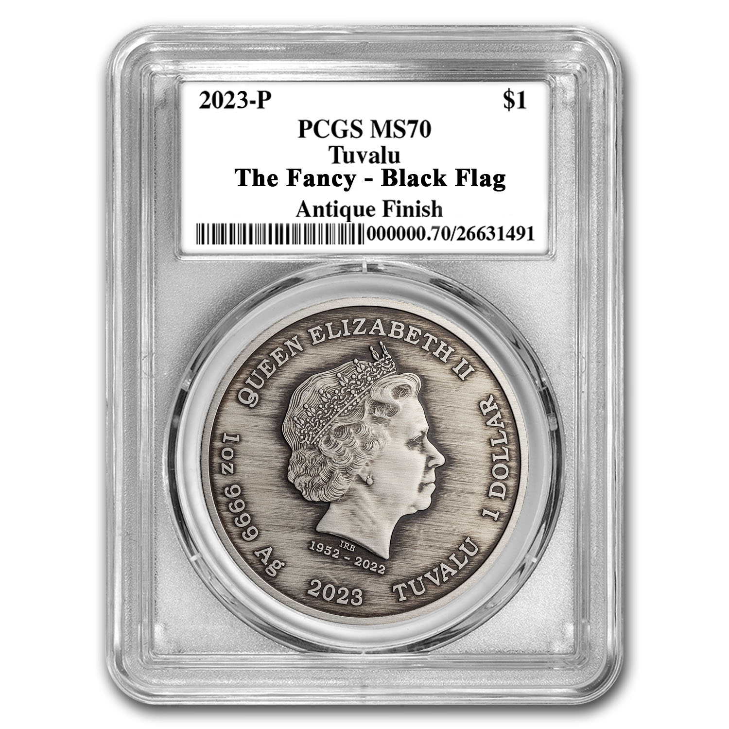 2023 Tuvalu 1 oz Silver Black Flag Antiqued Fancy MS-70 PCGS | eBay