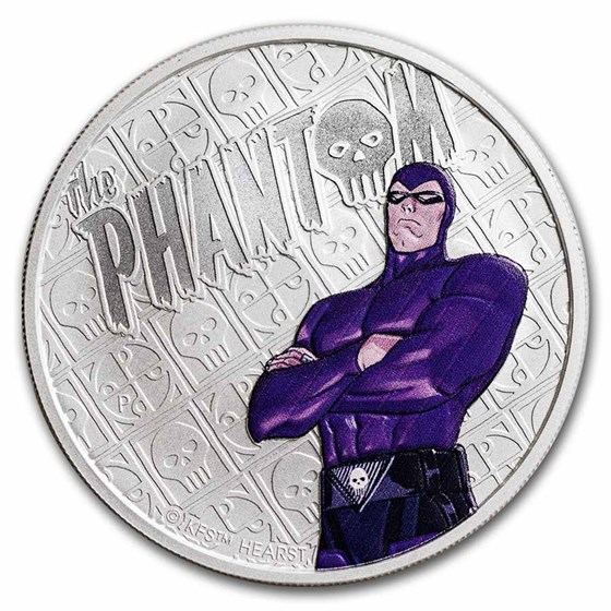 2023 Tuvalu 1 oz Silver The Phantom Colorized BU (In Capsule)