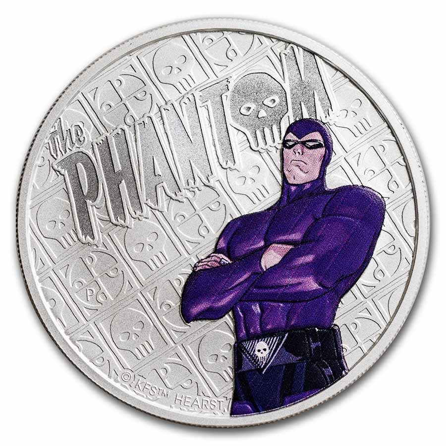 2023 Tuvalu 1 oz Silver The Phantom Colorized BU (In Capsule)