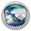2023 Tuvalu 1 oz Silver Tiger Shark Deadly and Dangerous PF