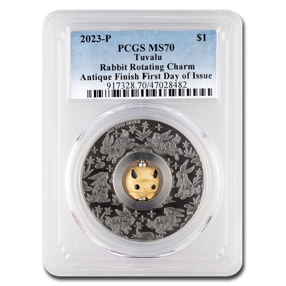 2023 Tuvalu 1 oz Silver Year of the Rabbit MS-70 PCGS (FDI)