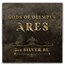 2023 Tuvalu 5 oz Silver Antiqued Gods of Olympus (Ares w/ COA)
