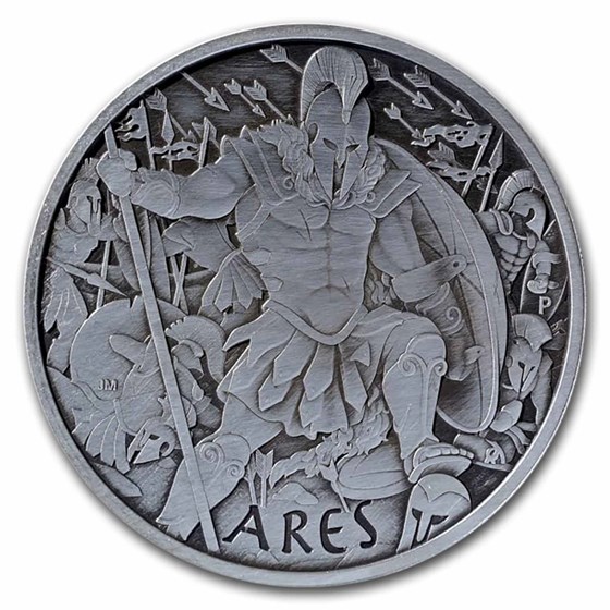 2023 Tuvalu 5 oz Silver Antiqued Gods of Olympus (Ares w/ COA) 2023 Tuvalu 5 oz Silver Antiqued Gods of Olympus (Ares w/ COA)