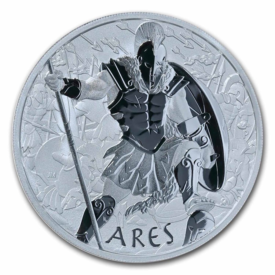 2023 Tuvalu 5 oz Silver Gods of Olympus BU (Ares, w/ COA)