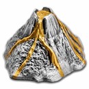 2023 Vanuatu 5 oz Silver Antique Volcano Shaped Coin