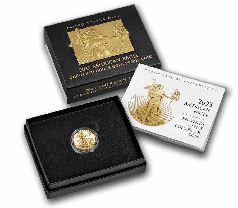 2023-W 1/10 oz Proof American Gold Eagle (w/Box & COA)