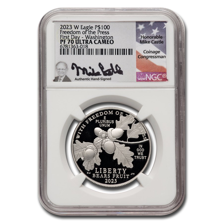 2023-W 1 oz Proof Platinum Eagle PF-70 NGC (FDI, Castle Label)