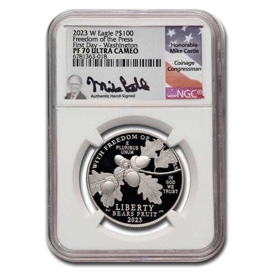 2023-W 1 oz Proof Platinum Eagle PF-70 NGC (FDI, Castle Label) 2023-W 1 oz Proof Platinum Eagle PF-70 NGC (FDI, Castle Label)