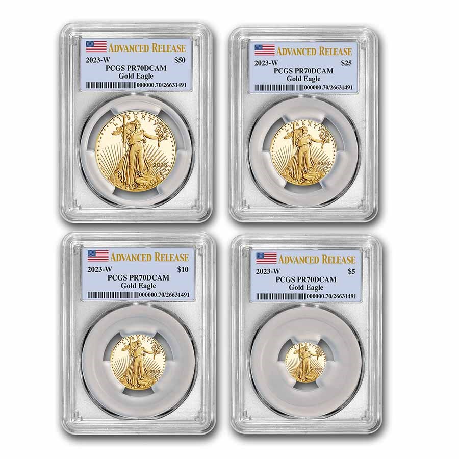 2023-W 4-Coin Proof Gold Eagle Set PR-70 PCGS (Advanced Release)