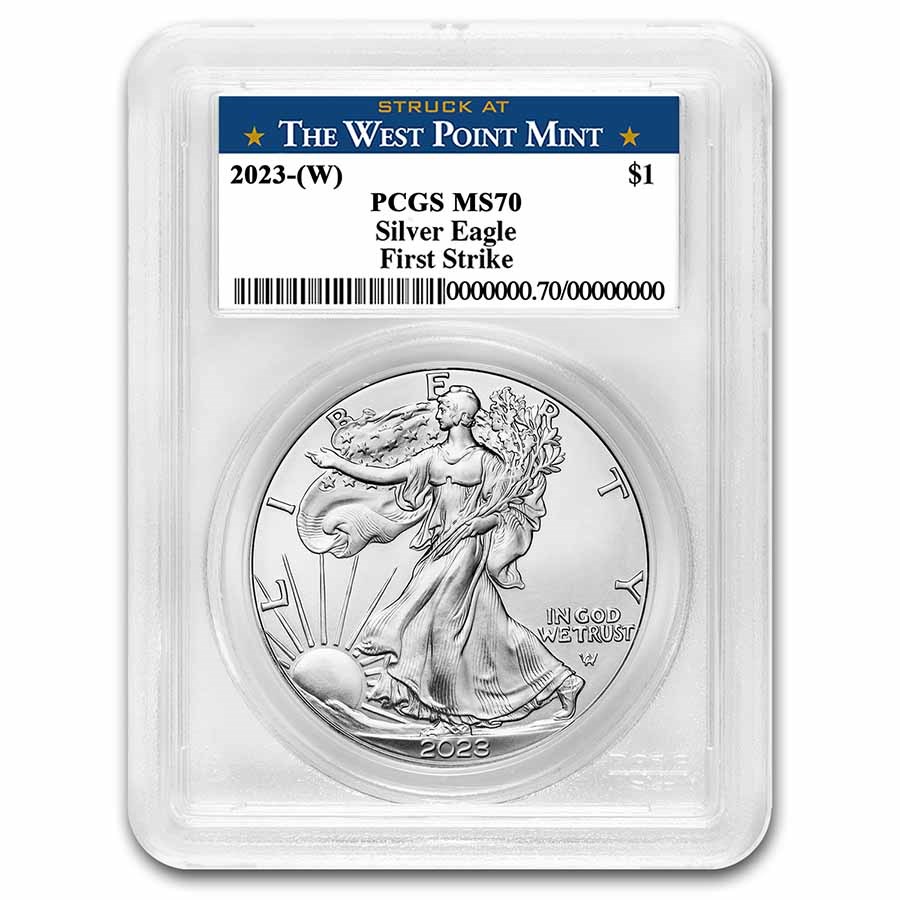 Buy 2023 W Silver Eagle MS70 West Point Label APMEX