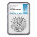 2023-W Burnished Silver Eagle MS-70 NGC (First Day of Issue)