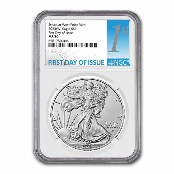 2023-W Burnished Silver Eagle MS-70 NGC (First Day of Issue) 2023-W Burnished Silver Eagle MS-70 NGC (First Day of Issue)