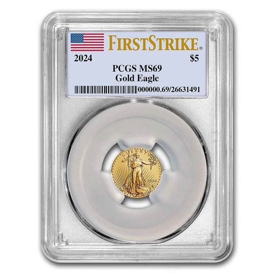 2024 1/10 oz American Gold Eagle MS-69 PCGS (FirstStrike®) 2024 1/10 oz American Gold Eagle MS-69 PCGS (FirstStrike®)