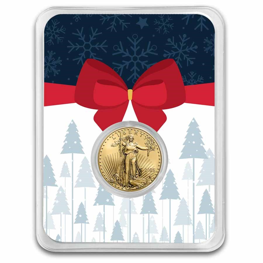 2024 1/10 oz American Gold Eagle - w/Gift Wrap Pine Woods Card