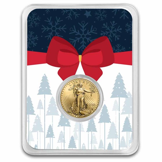 2024 1/10 oz American Gold Eagle - w/Gift Wrap Pine Woods Card 2024 1/10 oz American Gold Eagle - w/Gift Wrap Pine Woods Card