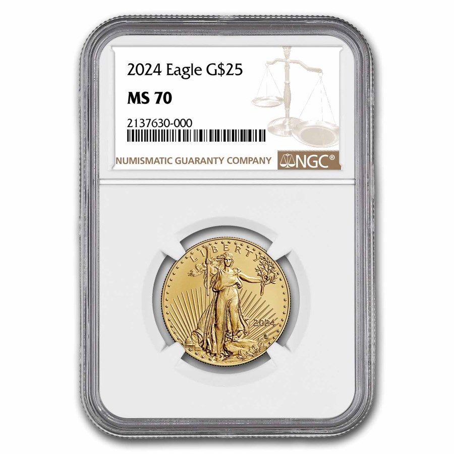 Buy 2024 1/2 oz Gold Eagle MS70 NGC Early Releases APMEX