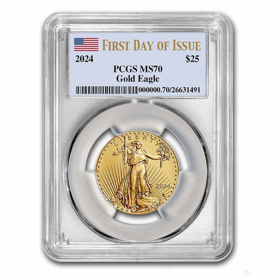 2024 1/2 oz American Gold Eagle MS-70 PCGS (First Day of Issue) 2024 1/2 oz American Gold Eagle MS-70 PCGS (First Day of Issue)