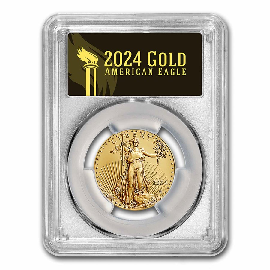 Buy 2024 1/2 oz Gold Eagle MS70 Black Label PCGS APMEX