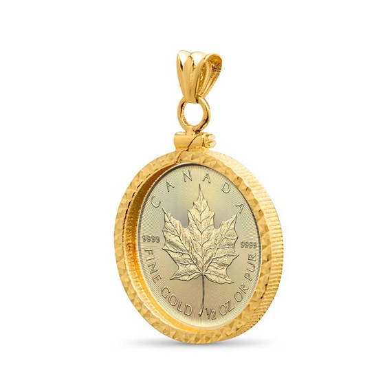 2024 1/2 oz Gold Maple Pendant (Diamond Cut - Screw Top Bezel) 2024 1/2 oz Gold Maple Pendant (Diamond Cut - Screw Top Bezel)