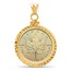 2024 1/2 oz Gold Maple Pendant (Diamond Cut - Screw Top Bezel)