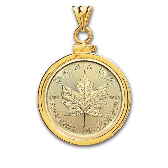 2024 1/2 oz Gold Maple Pendant (Plain-Front Bezel) 2024 1/2 oz Gold Maple Pendant (Plain-Front Bezel)