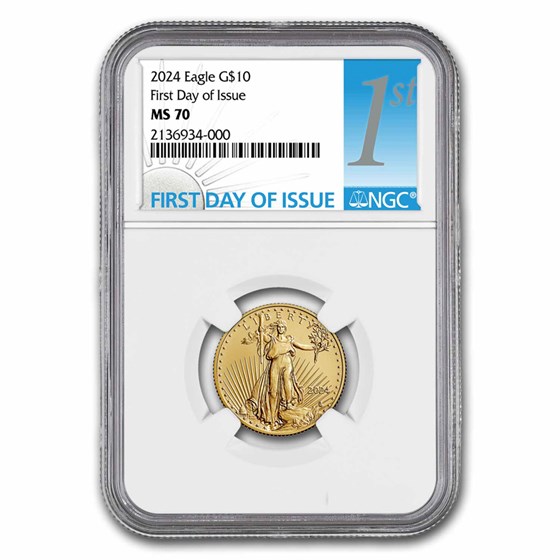 2024 1/4 oz American Gold Eagle MS-70 NGC (First Day of Issue) 2024 1/4 oz American Gold Eagle MS-70 NGC (First Day of Issue)