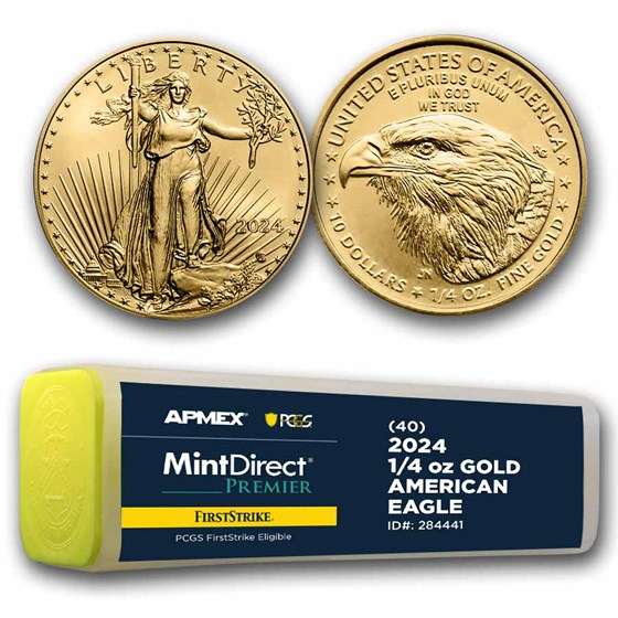 2024 1/4 oz Gold Eagles (40-Coin MD® Premier + PCGS FS® Tube) 2024 1/4 oz Gold Eagles (40-Coin MD® Premier + PCGS FS® Tube)